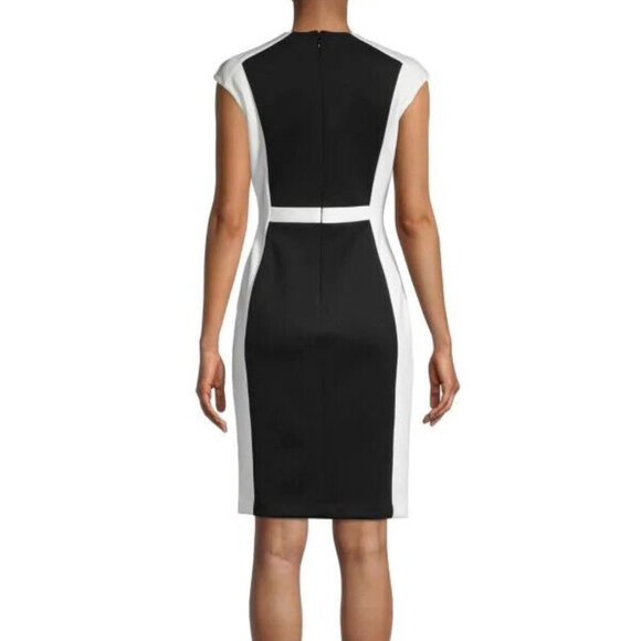 Slimming Design Color Block Calvin Klein Sheath Dress NWT - Picture 6 of 9